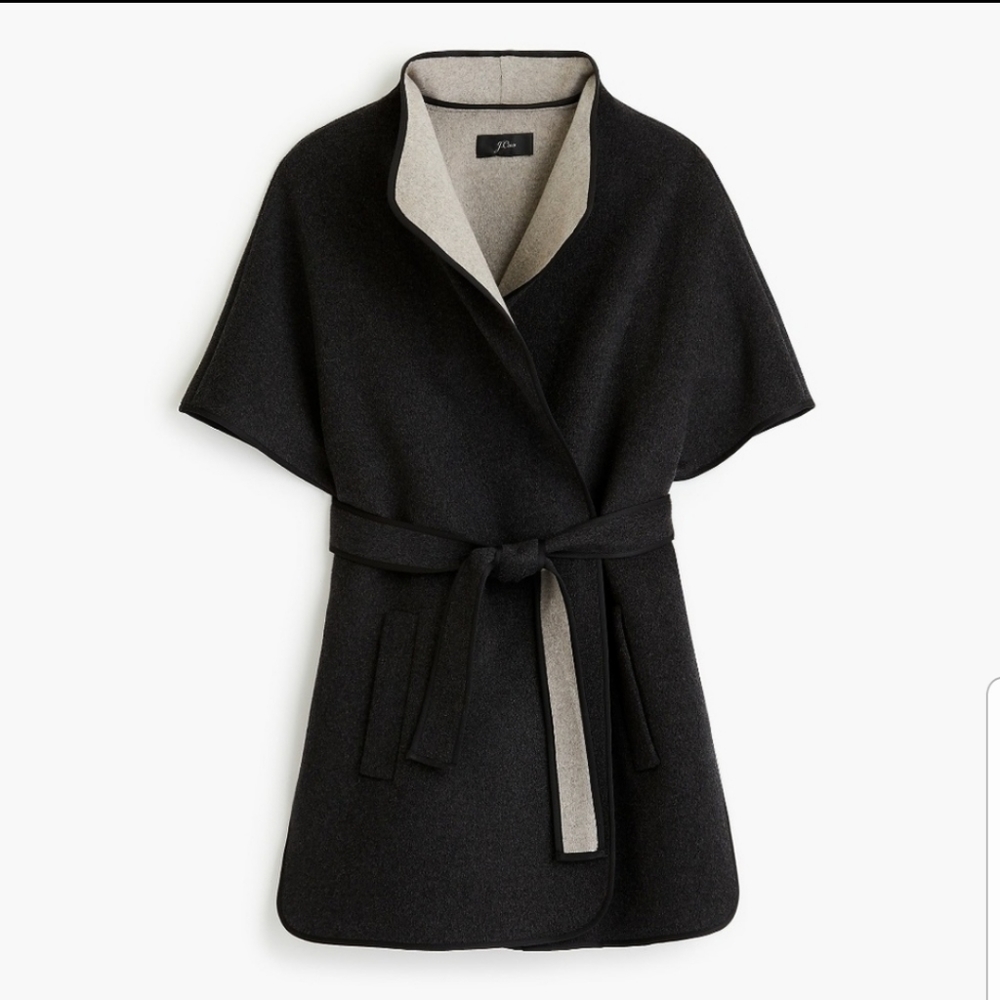 J. Crew Contrast Double-Faced Wool Cape